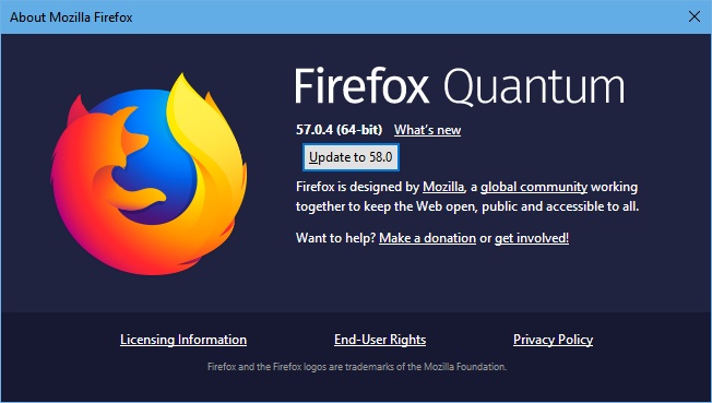 check firefox bit in version 58 for mac